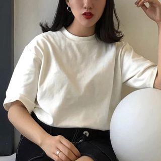 Plain Elbow Sleeve T-shirt Undershorts - One Size
