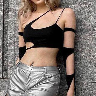 Asymmetrical Cutout Cropped Camisole Top