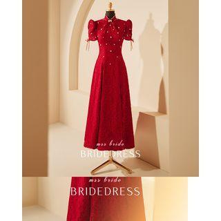 Short-sleeve Qipao Wedding A-line Dress