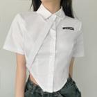 Asymmetrical Short-sleeve Crop Shirt