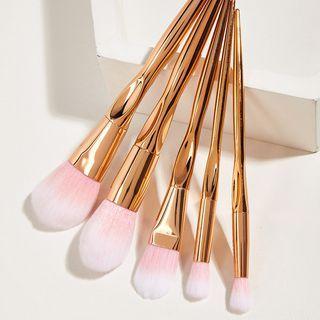 Set Of 5: Makeup Brush 5 Pcs - Gold - One Size