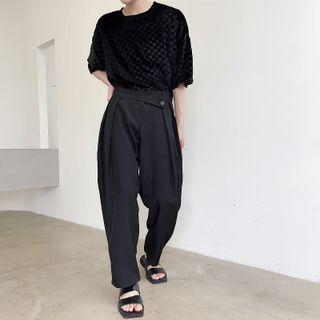 Cross Waist Wide Leg Dress Pants