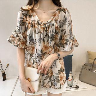 Cold-shoulder Floral Blouse / Camisole Top