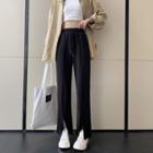 Front-slit Straight Leg Cropped Pants