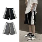 Drawstring Striped Sweat Shorts