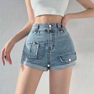 Details Rolled Denim Hot Shorts