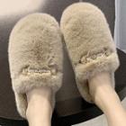 Metal-accent Fluffy Slippers