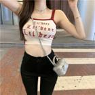 Lettering Suspender Top As Shown In Figure - One Size