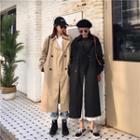 Double-buttoned Lapel Collar Trench Coat