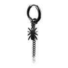 Stainless Steel Chained Spider Dangle Earring