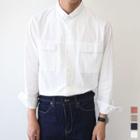 Pintuck-collar Flap-pocket Shirt