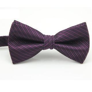Striped Bow Tie Purple - One Size