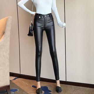Faux Leather Studded Jeggings