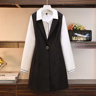 Contrast Trim Shirt / V-neck Vest