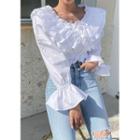 Frilled Cropped Blouse