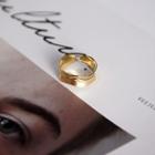 Wavy Alloy Open Ring Gold - One Size