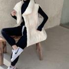 Turtleneck Knit Top / Drawstring-waist Down Vest Jacket / Loose-fit Sweatpants