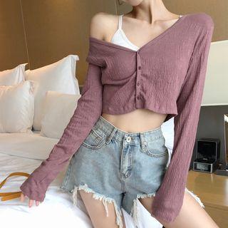 V-neck Cropped Light Jacket
