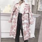 Floral Print Double-breasted Trench Coat
