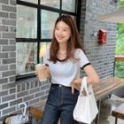 Short-sleeve Ringer Knit Top