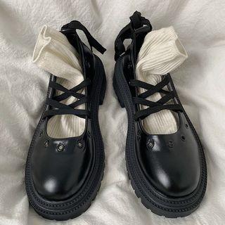 Strappy Perforated Mary Jane Shoes