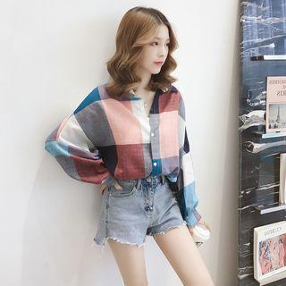 Color Block Gingham Shirt