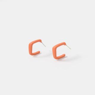 Alloy Open Square Earring 1 Pair - Orange - One Size