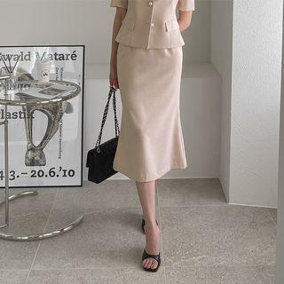 Office Look Midi Mermaid Skirt