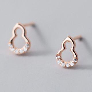 Gourd Rhinestone Sterling Silver Earring