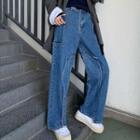 Asymmetric-hem Wide-leg Jeans