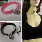 Buckled Pendant Faux Leather Choker
