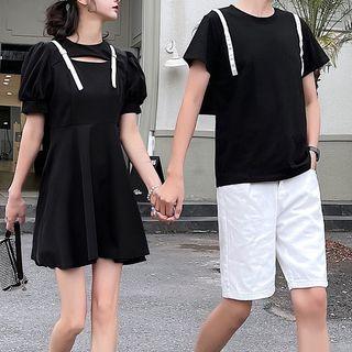 Couple Matching Short-sleeve T-shirt / Mini A-line Dress / Shorts