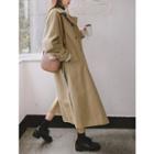 Belted Flap Double-breasted Trench Coat