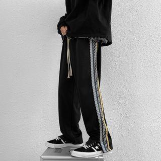 Color Block Striped Straight Leg Pants