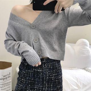 Long Sleeve V-neck Cropped Cardigan