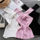 V-neck Cross Suspender Knit Top