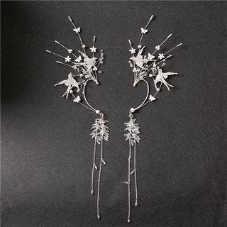 Faux Pearl Rhinestone Bird Bridal Ear Cuff