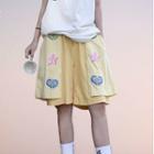 Mock Two Piece Star Print Straight Cut Shorts