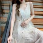 Sequined Mesh Dress / Plain Sleeveless Dress