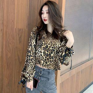 Leopard Print Long-sleeve T-shirt Leopard - One Size