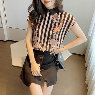 Cao-sleeve Floral Print Blouse