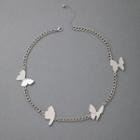 Butterfly Necklace 19943 - Silver - One Size