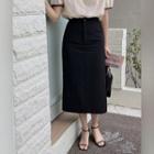 Zip-fly Pocket-side Long Skirt