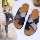 Toe-loop Cross Strap Slide Sandals