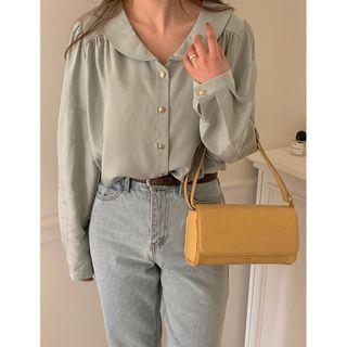Plain Blouse Mint Green - One Size