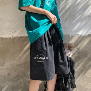 Plain Lettering Shorts