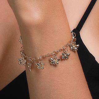 Alloy Butterfly Anklet 01 - 6844 - Gold - One Size