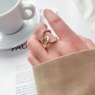 Alloy Open Ring Yr002-01 - 1 Pair - Gold - One Size