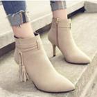 Pointy Toe Ankle Boots With Tassel