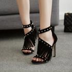 Fringed Ankle Strap High-heel Sandals